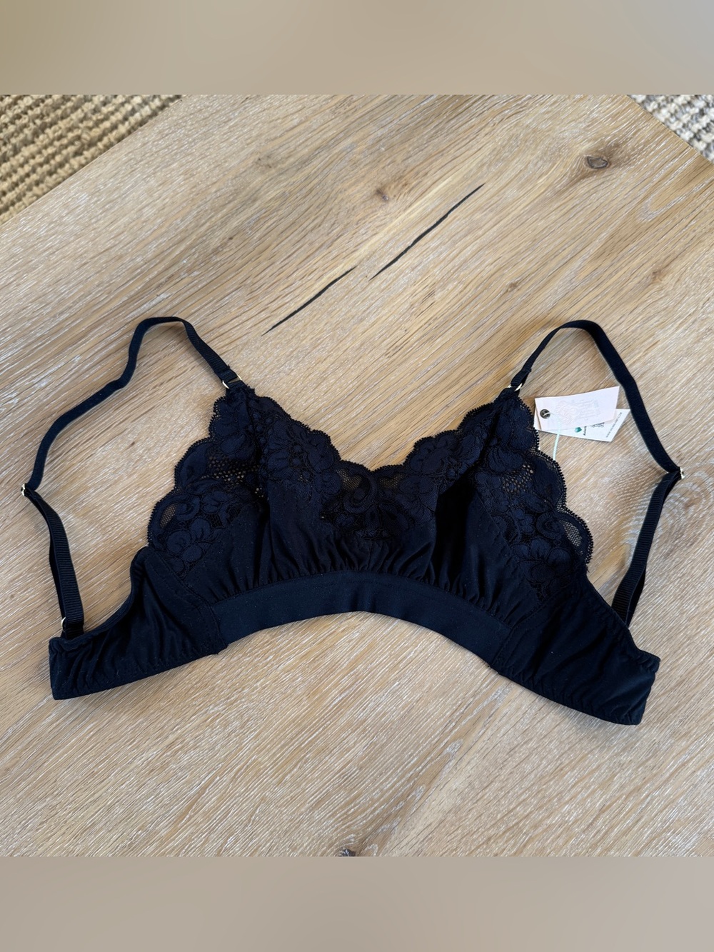 Free People HAH Black Lace Bralette Sexy Lingerie XS NWT